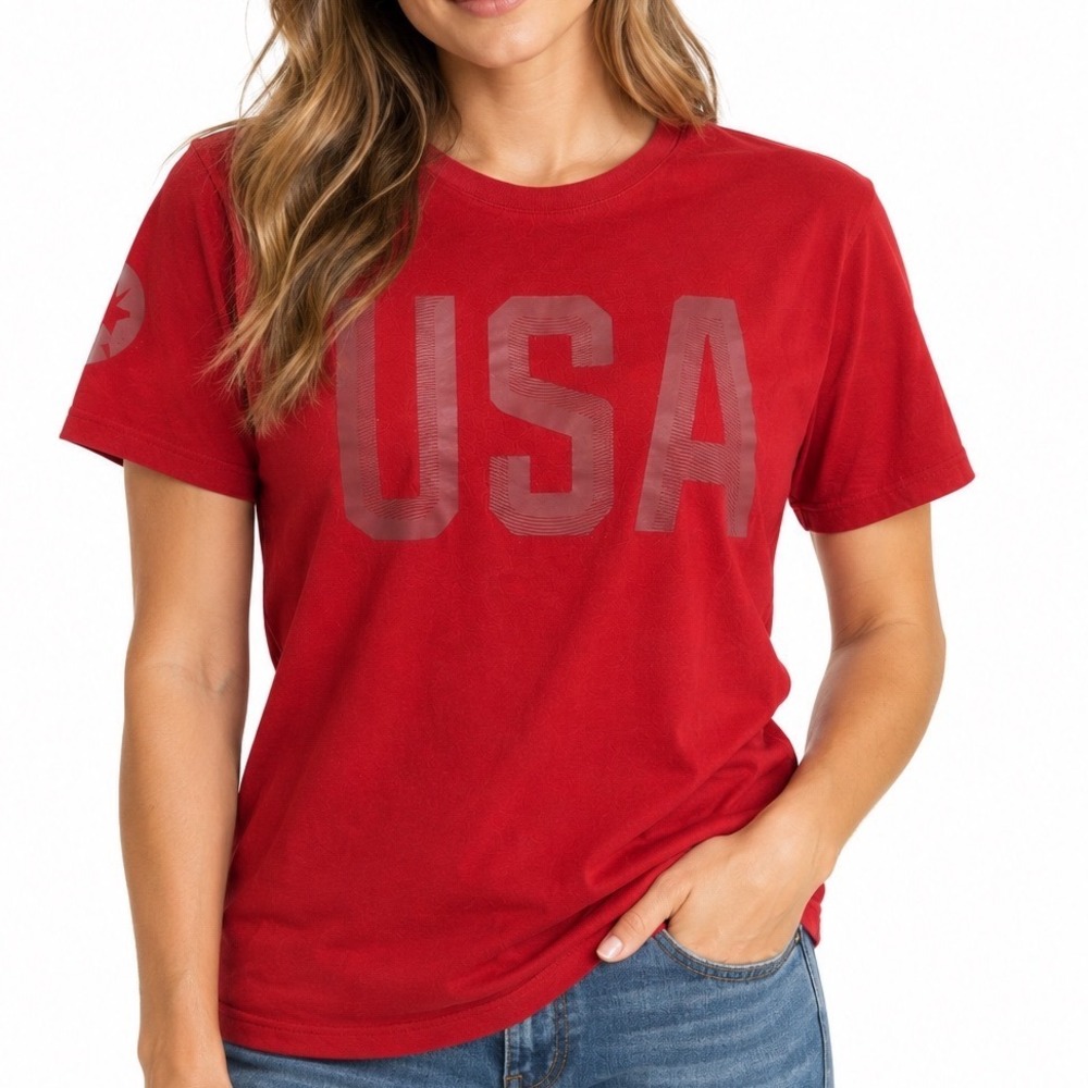 Nike T-Shirt Women Medium Red USA Olympic Team Short Sleeve Graphic Tee